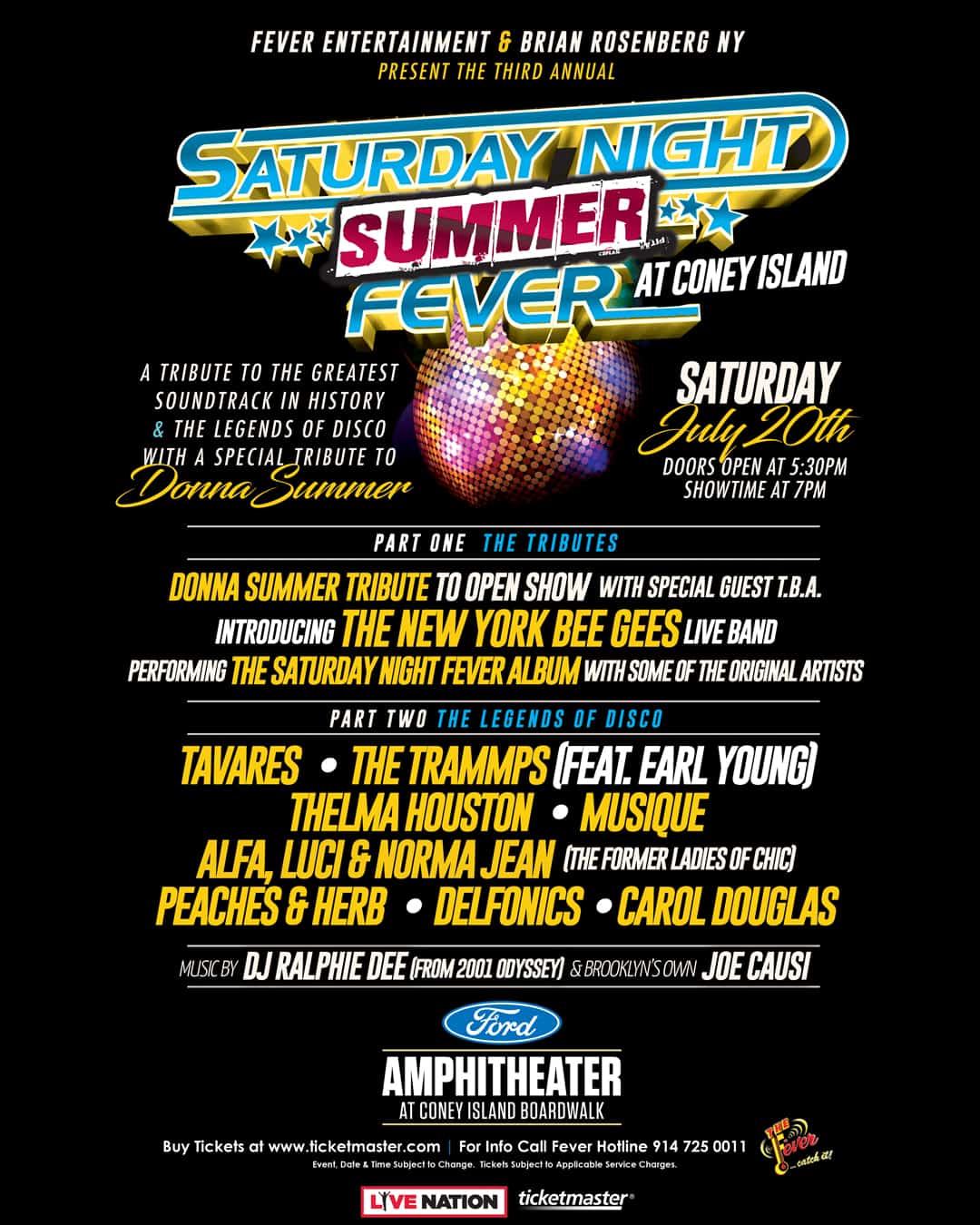 Saturday Night Summer fever artist lineup
